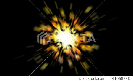 An illustration of a yellow explosion effect radiating outwards against a black background. An illustration of a yellow explosion effect radiating outwards against a black background. 141068788