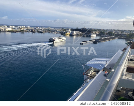 View from a cruise ship in Papeete, Tahiti 141068812