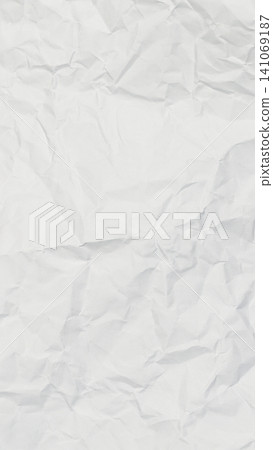 Vertical white crumpled paper texture background. Abstract wrinkled pattern of blank document sheet with creases and shadows. Ideal for mobile wallpaper, stories backdrop, or text overlay Vertical white crumpled paper texture background. Abstract wrinkled pattern of blank document sheet with creases and shadows. Ideal for mobile wallpaper, stories backdrop, or text overlay 141069187
