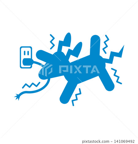 Electric Shock Warning (Pets) / Safety Pictograms for Dogs and Cats 141069492