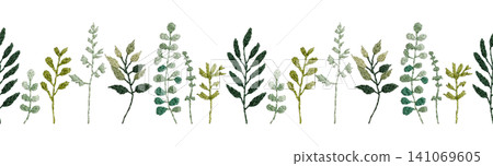 [Seamless Plant Pattern] Hand Embroidery Illustration Material 141069605