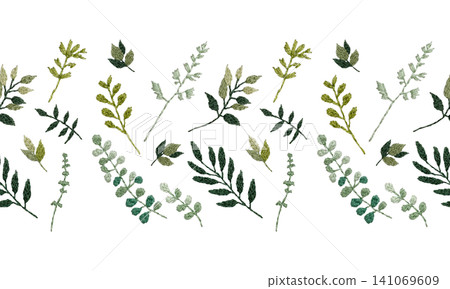 [Seamless Plant Pattern] Hand Embroidery Illustration Material 141069609