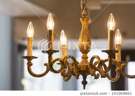Antique-style gold chandelier 141069661