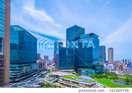 Umeda area around JR Osaka Station: cluster of skyscrapers 141069746