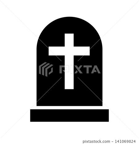 Grave silhouette icon Grave silhouette icon 141069824