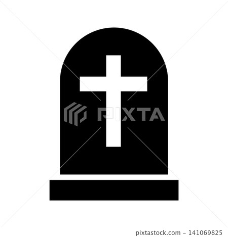 Grave silhouette icon Grave silhouette icon 141069825
