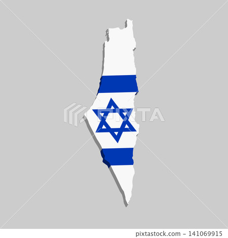 Map of Israel with flag 3d Map of Israel with flag 3d 141069915