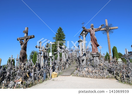 Hill of Crosses, a UNESCO World Heritage Site, located in northern Šiauliai, Lithuania, one of the Baltic states. Hill of Crosses, a UNESCO World Heritage Site, located in northern Šiauliai, Lithuania, one of the Baltic states. 141069939