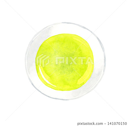 Green tea viewed from directly above - Hand-drawn watercolor illustration material Green tea viewed from directly above - Hand-drawn watercolor illustration material 141070150