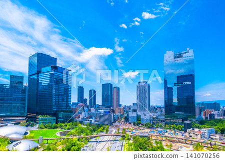 Umeda area around JR Osaka Station: cluster of skyscrapers Umeda area around JR Osaka Station: cluster of skyscrapers 141070256