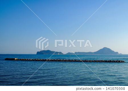Panoramic view of Himejima Island from Imi Port Panoramic view of Himejima Island from Imi Port 141070308