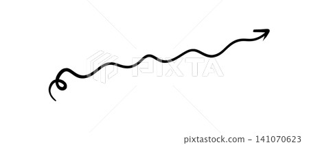 Hand drawn wavy arrow pointing upwards and to the right on transparent or white background Hand drawn wavy arrow pointing upwards and to the right on transparent or white background 141070623