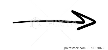 Simple black arrow pointing to the right, hand-drawn on transparent or white background Simple black arrow pointing to the right, hand-drawn on transparent or white background 141070639