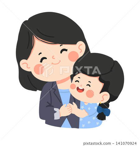 Mother and Daughter Hugging with Love 141070924
