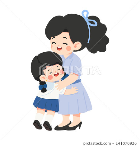 Mother and Daughter Sharing Warm Hug Mother and Daughter Sharing Warm Hug 141070926