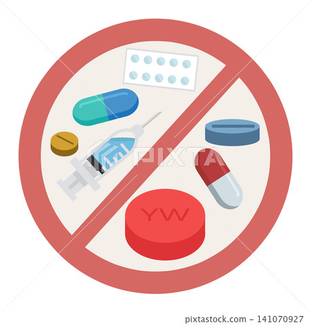No Drugs Prohibition Warning Symbol No Drugs Prohibition Warning Symbol 141070927