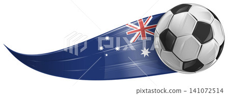 Soccer ball with the Australia flag, futuristic effect. vector illustration, isolated on white background Soccer ball with the Australia flag, futuristic effect. vector illustration, isolated on white background 141072514