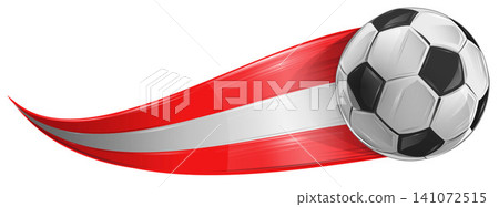Austria flag with soccer ball with speed effect. Symbol element 141072515