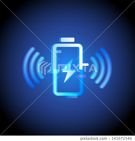 Wireless Charging Battery Icon Neon Glitch Vector Wireless Charging Battery Icon Neon Glitch Vector 141072540