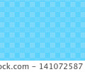 Seamless background with a checkered pattern made of dots - blue 141072587