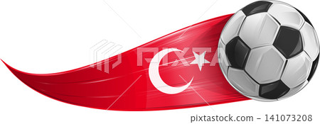 Soccer ball with the colors of the Turkey, realistic effect. vector illustration Soccer ball with the colors of the Turkey, realistic effect. vector illustration 141073208