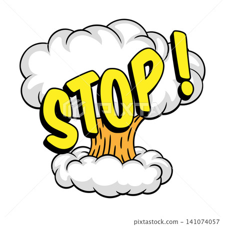 STOP Comic Book Pop Art Atomic Mushroom Cloud STOP Comic Book Pop Art Atomic Mushroom Cloud 141074057
