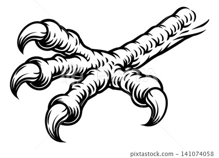 Eagle Hawk Claw Bird Talons Dragon Hand Design 141074058