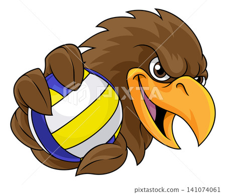 Eagle Falcon Hawk Osprey Volleyball Ball Mascot Eagle Falcon Hawk Osprey Volleyball Ball Mascot 141074061