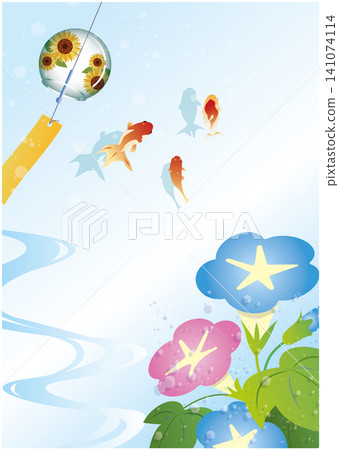 一張清爽的夏日圖片,背景是日式風格。 一張清爽的夏日圖片,背景是日式風格。 141074114