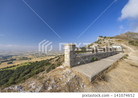 Scenic overlook viewing valley panorama in Ona, Spain Scenic overlook viewing valley panorama in Ona, Spain 141074652