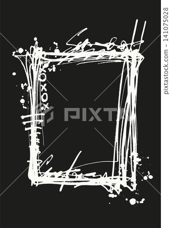Grunge hand drawn rectangular frame border vector design Grunge hand drawn rectangular frame border vector design 141075028