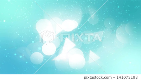 Floating translucent geometric cluster drifting across teal gradient, with bokeh orbs and flares Floating translucent geometric cluster drifting across teal gradient, with bokeh orbs and flares 141075198