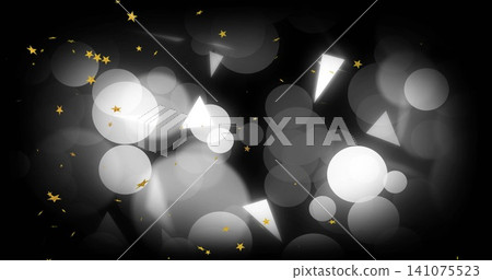 Glowing abstract cluster forming on dark backdrop, with bokeh circles, light shards, gold stars Glowing abstract cluster forming on dark backdrop, with bokeh circles, light shards, gold stars 141075523