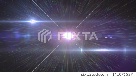 Emitting white purple central flare over black void, revealing secondary flare and midline streak Emitting white purple central flare over black void, revealing secondary flare and midline streak 141075557