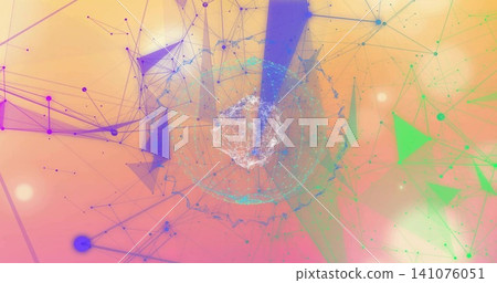 Pulsing central filament cluster, radial mesh glowing in 3D space, vertical purple beam and nodes Pulsing central filament cluster, radial mesh glowing in 3D space, vertical purple beam and nodes 141076051