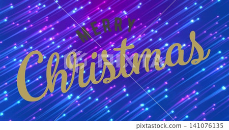 Featuring gold cursive Christmas centered in holiday graphic, with arched MERRY and neon streaks Featuring gold cursive Christmas centered in holiday graphic, with arched MERRY and neon streaks 141076135