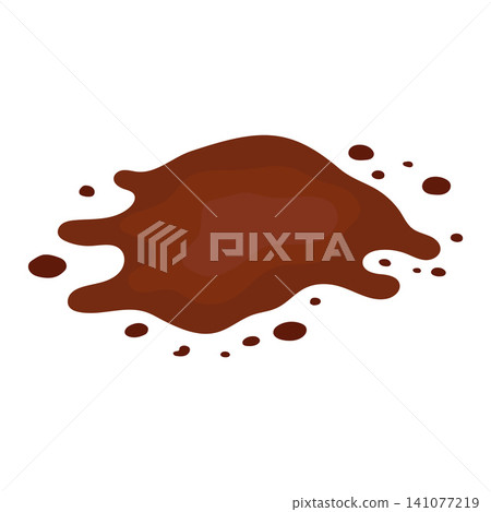 brown sauce stain isolated on white, flat style brown sauce stain isolated on white, flat style 141077219