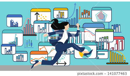 Illustration of a businesswoman thinking about business strategies Illustration of a businesswoman thinking about business strategies 141077463