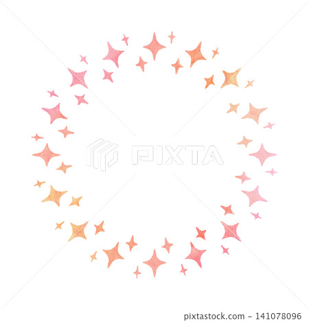 Cute watercolor frame material, red tones, circular, glittery. Cute watercolor frame material, red tones, circular, glittery. 141078096