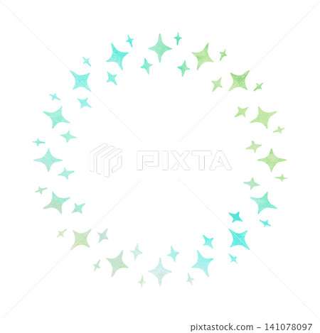 Cute watercolor frame material, blue tones, circle Cute watercolor frame material, blue tones, circle 141078097