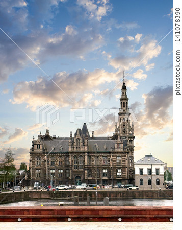 Antwerp Palace in Port during sunset Antwerp Palace in Port during sunset 141078390