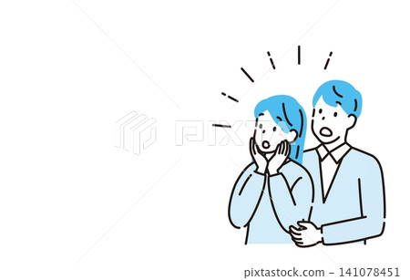 Illustration of a surprised couple Illustration of a surprised couple 141078451