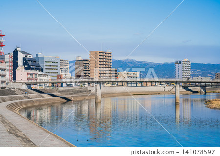 沼津市街景及徠野川(靜岡縣)風光 沼津市街景及徠野川(靜岡縣)風光 141078597