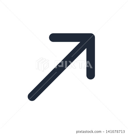 Simple line drawing icon of a diagonal arrow Simple line drawing icon of a diagonal arrow 141078713