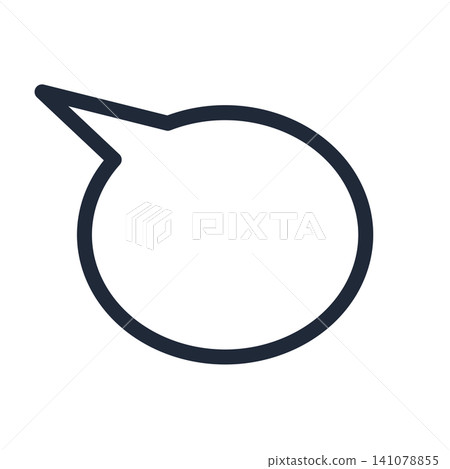 Round speech bubble, tail in the upper left, simple line drawing. Round speech bubble, tail in the upper left, simple line drawing. 141078855