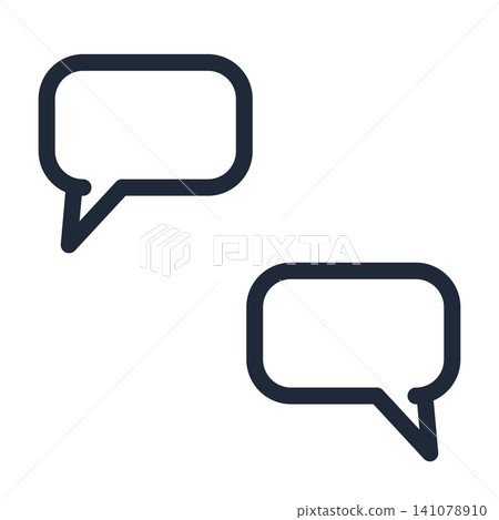 Rounded square speech bubble set (2 pieces) for dialogue/line art. Rounded square speech bubble set (2 pieces) for dialogue/line art. 141078910