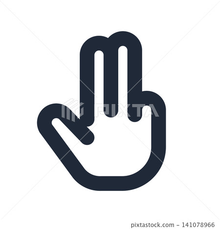 A hand icon showing the number 2 with its fingers. A hand icon showing the number 2 with its fingers. 141078966