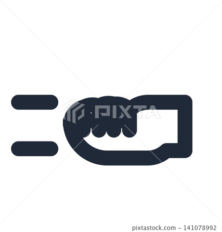 An icon of a fist throwing a punch to the left. An icon of a fist throwing a punch to the left. 141078992