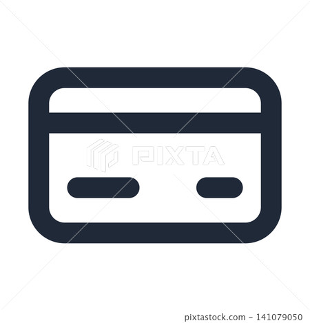 Simple line art icon of a credit card Simple line art icon of a credit card 141079050