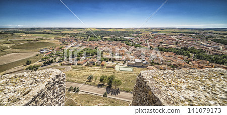 Panoramic View from Penafiel Castle, Spain Panoramic View from Penafiel Castle, Spain 141079173